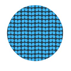 Blue Gray Leaf Pattern Mini Round Pill Box (pack Of 3) by GardenOfOphir