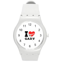 I Love Gary Round Plastic Sport Watch (m) by ilovewhateva