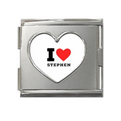 I Love Stephen Mega Link Heart Italian Charm (18mm) by ilovewhateva