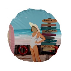 Vacation On The Ocean Standard 15  Premium Flano Round Cushions by SychEva
