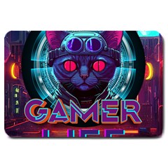 Gamer Life Large Doormat by minxprints