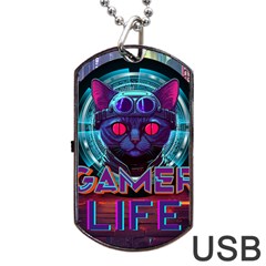 Gamer Life Dog Tag Usb Flash (two Sides) by minxprints