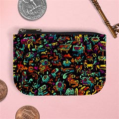 Cartoon Monster Pattern Abstract Background Mini Coin Purse by Semog4