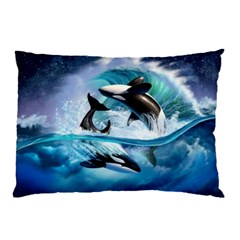 Orca Wave Water Underwater Sky Pillow Case by Semog4
