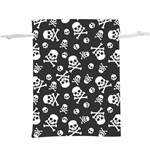 Skull-crossbones-seamless-pattern-holiday-halloween-wallpaper-wrapping-packing-backdrop Lightweight Drawstring Pouch (XL) Back