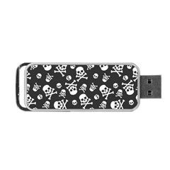 Skull Crossbones Seamless Pattern Holiday-halloween-wallpaper Wrapping Packing Backdrop Portable Usb Flash (one Side) by Ravend