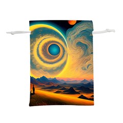 Ai Generated Surrealist Fantasy Dream Moon Space Lightweight Drawstring Pouch (l) by Jancukart