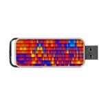 Geometric Pattern Colorful Fluorescent Background Portable USB Flash (Two Sides) Front