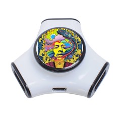 Psychedelic Rock Jimi Hendrix 3-port Usb Hub by Semog4