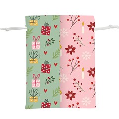 Flat Christmas Pattern Collection Lightweight Drawstring Pouch (xl) by Semog4