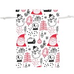 Christmas Themed Seamless Pattern Lightweight Drawstring Pouch (XL) Back