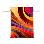 Abstract Colorful Background Wavy Lightweight Drawstring Pouch (M) Back