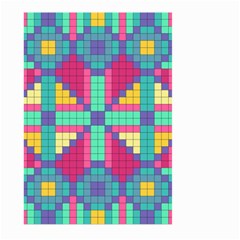 Checkerboard-squares-abstract--- Large Garden Flag (two Sides) by Semog4