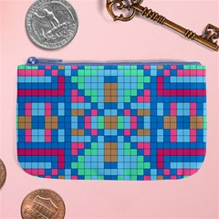 Checkerboard-squares-abstract Large Coin Purse by Semog4