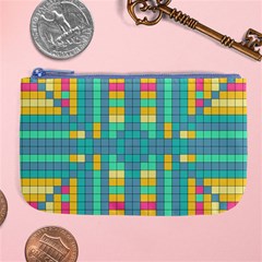 Checkerboard-squares-abstract- Large Coin Purse by Semog4