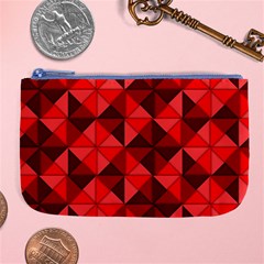 Red Diamond Shapes Pattern Large Coin Purse by Semog4