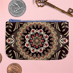 Seamless Pattern Floral Flower Large Coin Purse by Semog4