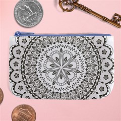Vector Mandala Drawing Decoration Large Coin Purse by Semog4