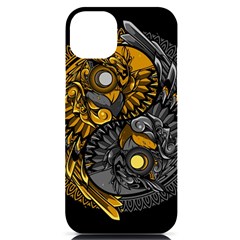 Yin Yang Owl Doodle Ornament Illustration Iphone 14 Plus Black Uv Print Case by Semog4
