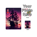 Ship Pirate Adventure Landscape Ocean Sun Heaven Playing Cards 54 Designs (Mini) Front - Heart6