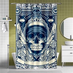 Skull Drawing Shower Curtain 48  X 72  (small)  by Salman4z
