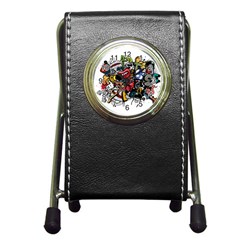 Mural Graffiti Paint Pen Holder Desk Clock by Salman4z