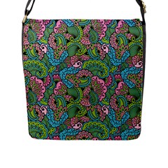 Background Texture Paisley Pattern Flap Closure Messenger Bag (l) by Salman4z