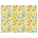 Nature Doodle Art Trees Birds Owl Children Pattern Multi Colored Two Sides Premium Plush Fleece Blanket (Extra Small) 40 x30  Blanket Back