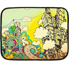 Doodle Wallpaper Artistic Surreal Two Sides Fleece Blanket (mini) by Salman4z