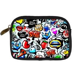 Graffiti Art Cartoon Comic Digital Camera Leather Case by Salman4z