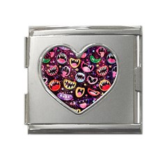 Funny Monster Mouths Mega Link Heart Italian Charm (18mm) by Salman4z