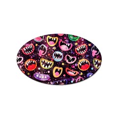 Funny Monster Mouths Sticker Oval (10 Pack) by Salman4z