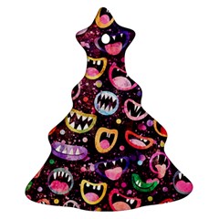 Funny Monster Mouths Christmas Tree Ornament (two Sides) by Salman4z
