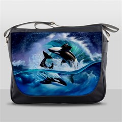 Orca Wave Water Underwater Messenger Bag by Salman4z
