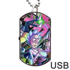 Rick And Morty Time Travel Ultra Dog Tag Usb Flash (two Sides) by Salman4z