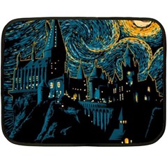 Hogwarts Castle Van Gogh Two Sides Fleece Blanket (mini) by Salman4z