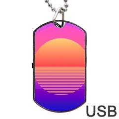 Sunset Summer Time Dog Tag Usb Flash (two Sides) by Salman4z