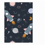 Space Background Illustration With Stars And Rocket Seamless Vector Pattern Large Garden Flag (Two Sides) Back