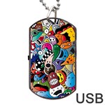Cartoon Explosion Cartoon Characters Funny Dog Tag USB Flash (Two Sides) Back