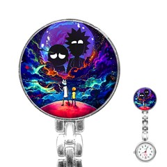 Rick And Morty In Outer Space Stainless Steel Nurses Watch by Salman4z