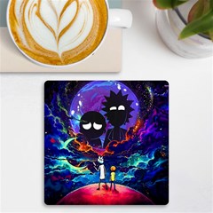 Rick And Morty In Outer Space Uv Print Square Tile Coaster  by Salman4z