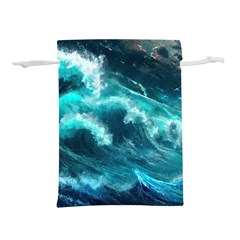Thunderstorm Tsunami Tidal Wave Ocean Waves Sea Lightweight Drawstring Pouch (l) by Jancukart