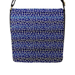Animal Print - Blue - Leopard Jaguar Dots Small  Flap Closure Messenger Bag (l) by ConteMonfrey