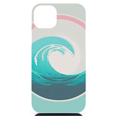 Tidal Wave Ocean Sea Tsunami Wave Minimalist Iphone 14 Plus Black Uv Print Case by Wegoenart