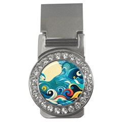 Waves Ocean Sea Abstract Whimsical Abstract Art 5 Money Clips (cz)  by Wegoenart