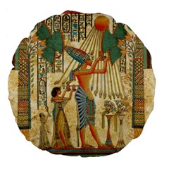 Egyptian Man Sun God Ra Amun Large 18  Premium Flano Round Cushions by Celenk