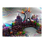 Abstract Art Psychedelic Art Experimental Two Sides Premium Plush Fleece Blanket (Mini) 35 x27  Blanket Back
