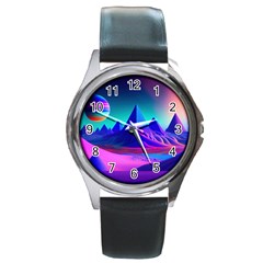 Fantasy Universe Art Wallpaper Artwork Round Metal Watch by Uceng