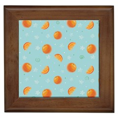 Oranges Pattern Framed Tile by SychEva
