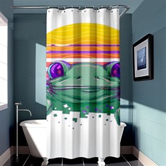 Frog Animal Sun Amphibian Figure Digital Art Shower Curtain 36  X 72  (stall)  by Wegoenart